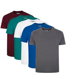 Bigdude 5 Pack Plain T-Shirts